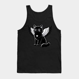 Black Cat Angel Wings Gothic Style Tank Top